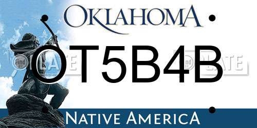 OT5B4B Oklahoma License Plate