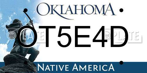 OT5E4D Oklahoma License Plate
