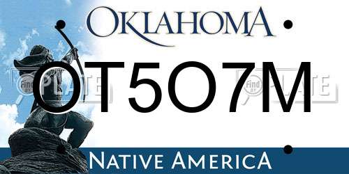 OT5O7M Oklahoma License Plate