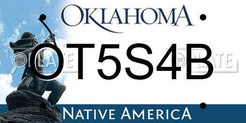 OT5S4B Oklahoma License Plate
