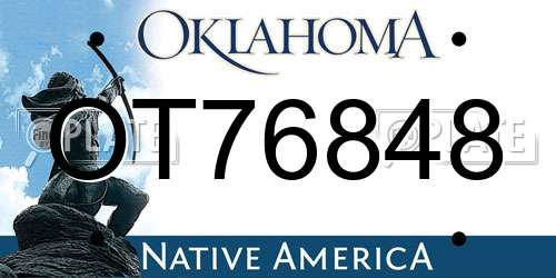 OT76848 Oklahoma License Plate