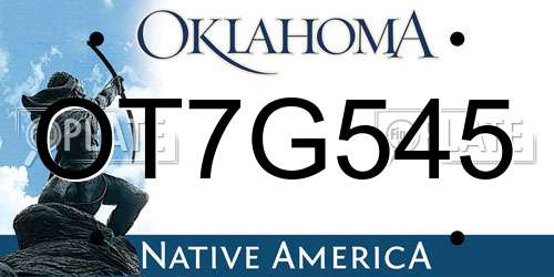 OT7G545 Oklahoma License Plate