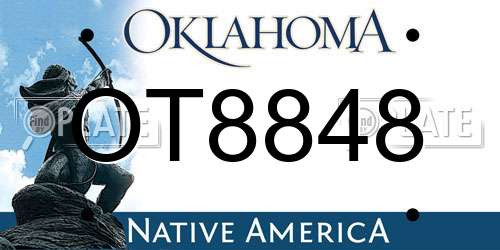 OT8848 Oklahoma License Plate