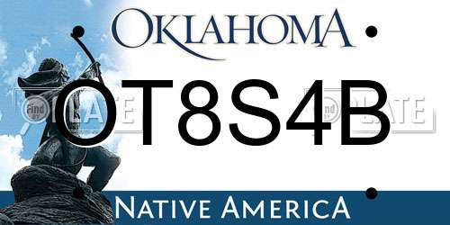 OT8S4B Oklahoma License Plate