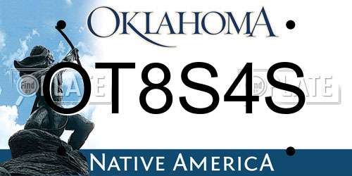 OT8S4S Oklahoma License Plate