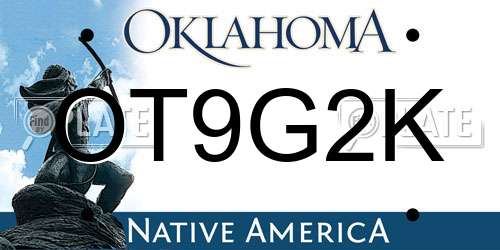 OT9G2K Oklahoma License Plate