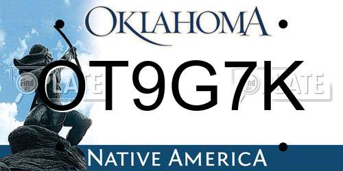 OT9G7K Oklahoma License Plate