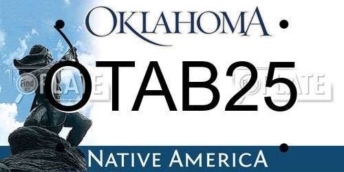 OTAB25 Oklahoma License Plate