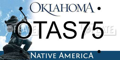 OTAS75 Oklahoma License Plate