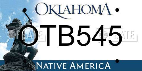 OTB545 Oklahoma License Plate