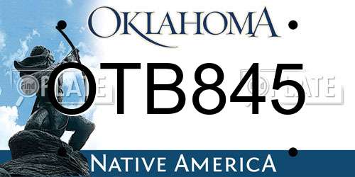 OTB845 Oklahoma License Plate