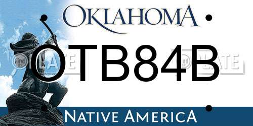 OTB84B Oklahoma License Plate