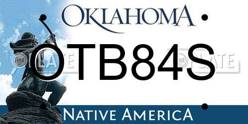 OTB84S Oklahoma License Plate
