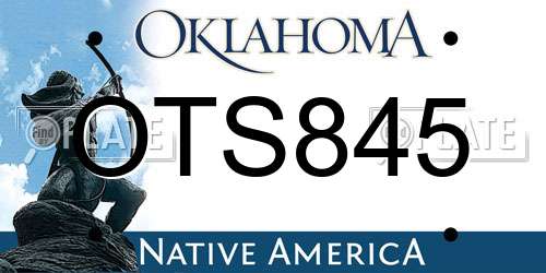 OTS845 Oklahoma License Plate