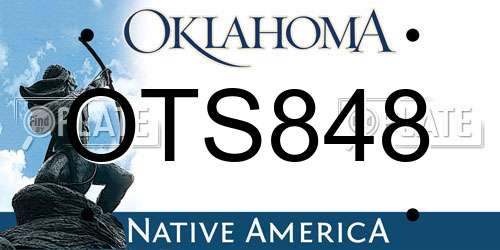 OTS848 Oklahoma License Plate