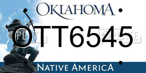 OTT6545 Oklahoma License Plate