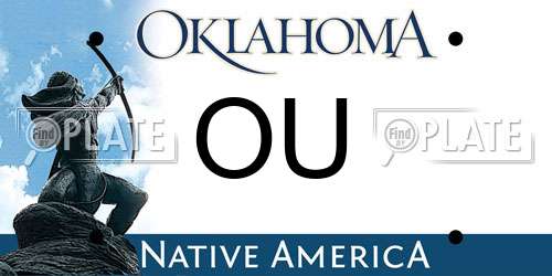 OU Oklahoma License Plate