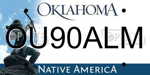 OU90ALM Oklahoma License Plate