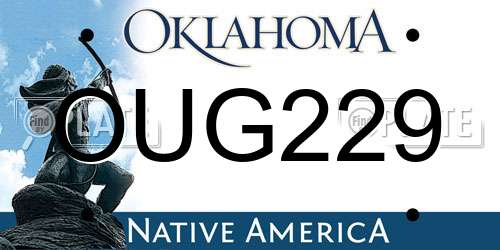 OUG229 Oklahoma License Plate