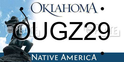 OUGZ29 Oklahoma License Plate