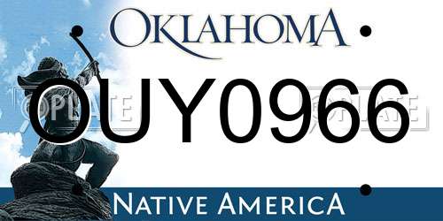 OUY0966 Oklahoma License Plate