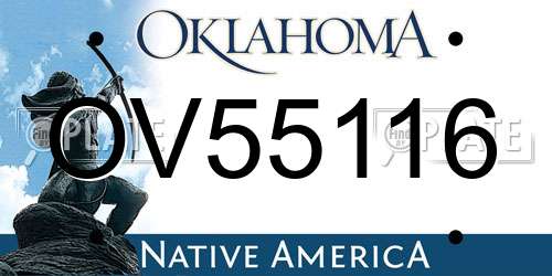 OV55116 Oklahoma License Plate