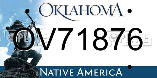 OV71876 Oklahoma License Plate