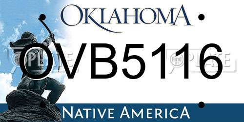 OVB5116 Oklahoma License Plate