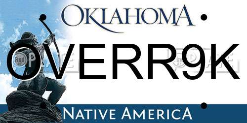 OVERR9K Oklahoma License Plate