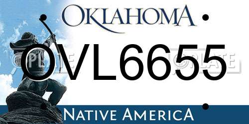 OVL6655 Oklahoma License Plate
