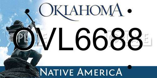 OVL6688 Oklahoma License Plate