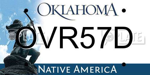 OVR57D Oklahoma License Plate