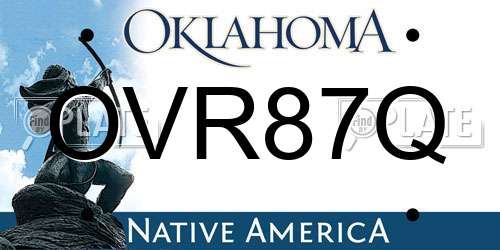 OVR87Q Oklahoma License Plate