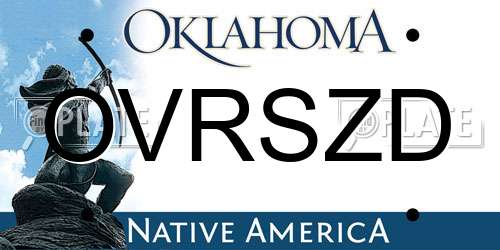 OVRSZD Oklahoma License Plate