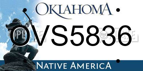 OVS5836 Oklahoma License Plate