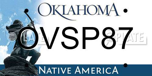 OVSP87 Oklahoma License Plate