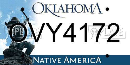 OVY4172 Oklahoma License Plate