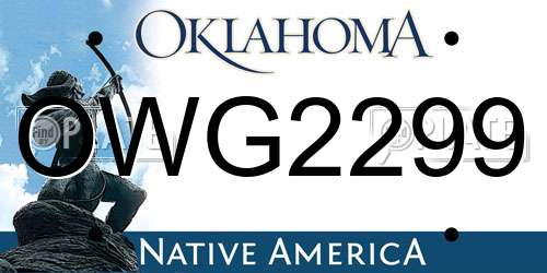 OWG2299 Oklahoma License Plate