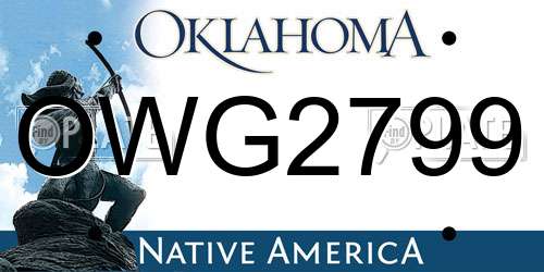 OWG2799 Oklahoma License Plate