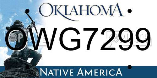 OWG7299 Oklahoma License Plate