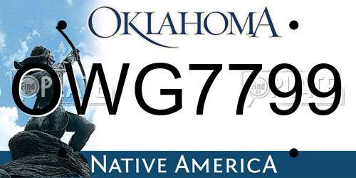 OWG7799 Oklahoma License Plate