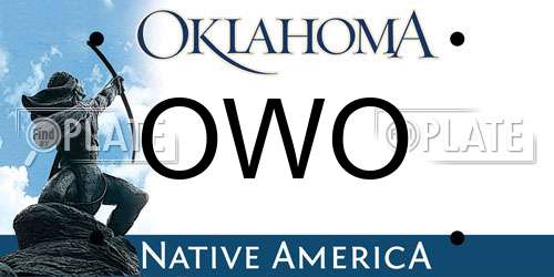 OWO Oklahoma License Plate