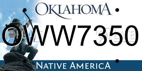 OWW7350 Oklahoma License Plate
