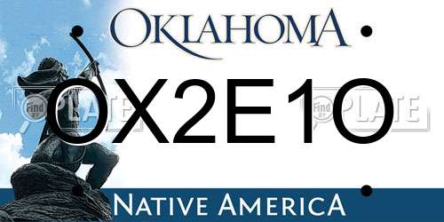 OX2E1O Oklahoma License Plate