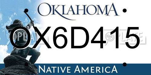 OX6D415 Oklahoma License Plate