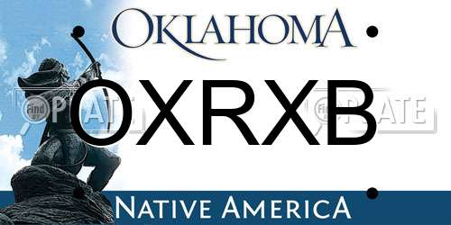 OXRXB Oklahoma License Plate