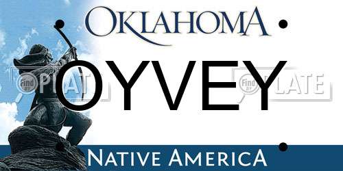 OYVEY Oklahoma License Plate