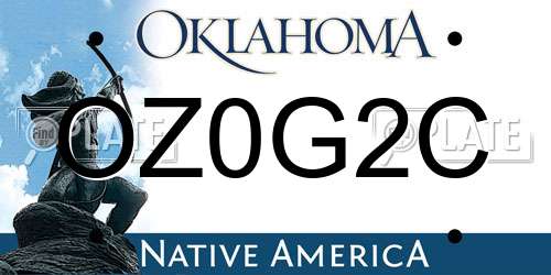 OZ0G2C Oklahoma License Plate