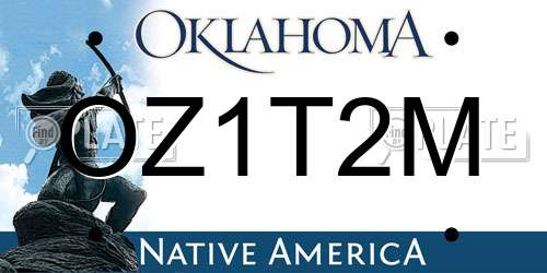 OZ1T2M Oklahoma License Plate