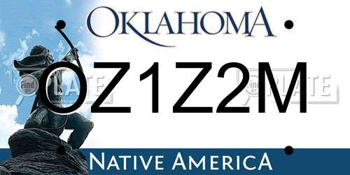OZ1Z2M Oklahoma License Plate